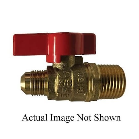 Gas Ball Valve, 12 Nominal, MNPT X Flare End Style, 12 To 5 Psi Pressure, 32 To 149 Deg F, Media